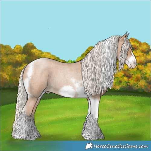 Horse Color:Silver Blue Roan Pearl Tobiano Frame 