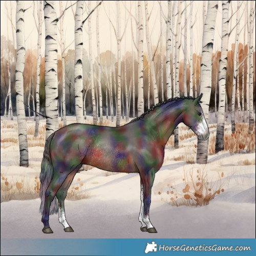 Horse Color:Gray Nacre Bay Sabino Rabicano 