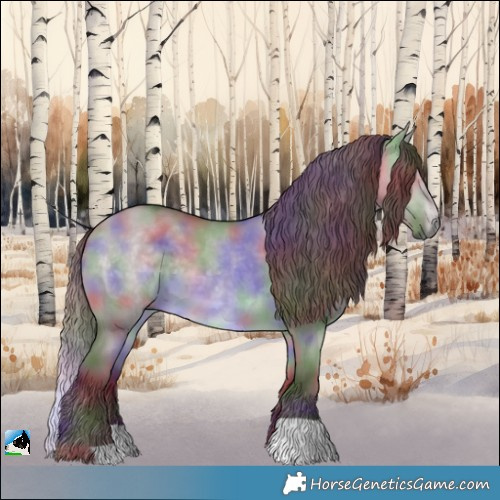 Horse Color:Nacre Chocolate Brown Chinchilla Dun 