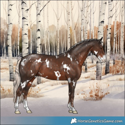 Horse Color:White Spotted Liver Chestnut Mushroom Sabino 
