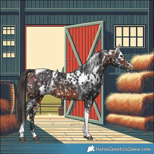 Horse Color:Bay Tobiano Skewed Appaloosa 