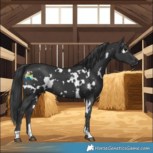 Horse Color:White Spotted Black 