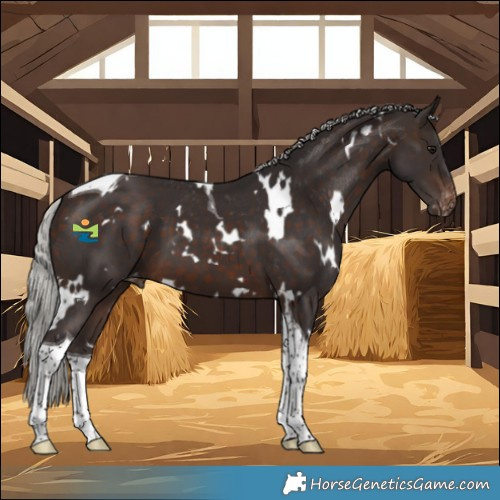 Horse Color:White Spotted Silver Brown Tobiano Varnish 