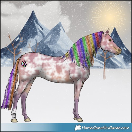 Horse Color:Painted Watercolor Silver Brown Ice Dun Rabicano