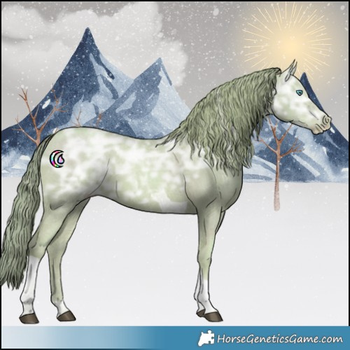 Horse Color:Watercolor Black Ice Pearl Tobiano