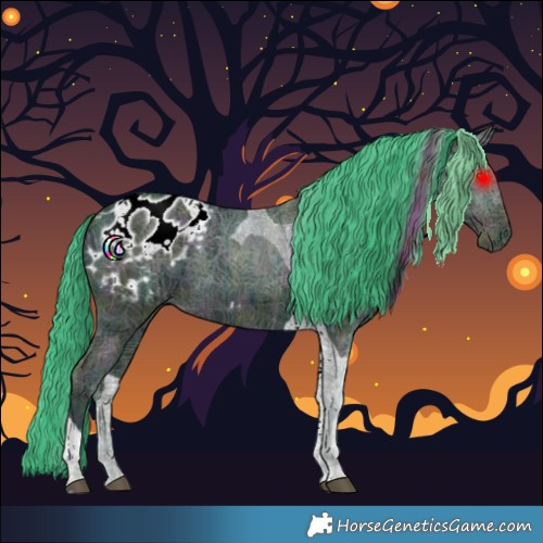 Horse Color:Watercolor Midnight Black Ice Tobiano Appaloosa 