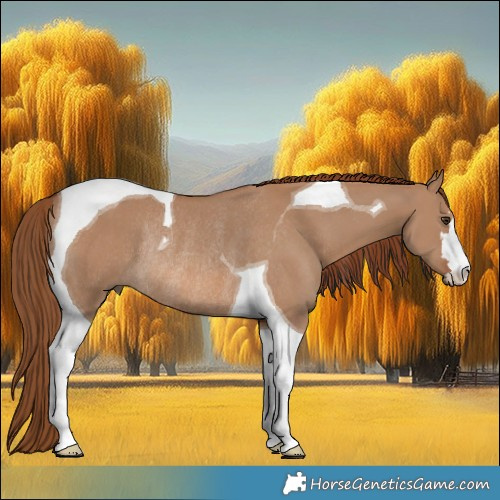 Horse Color:Red Dun Tobiano Rabicano 