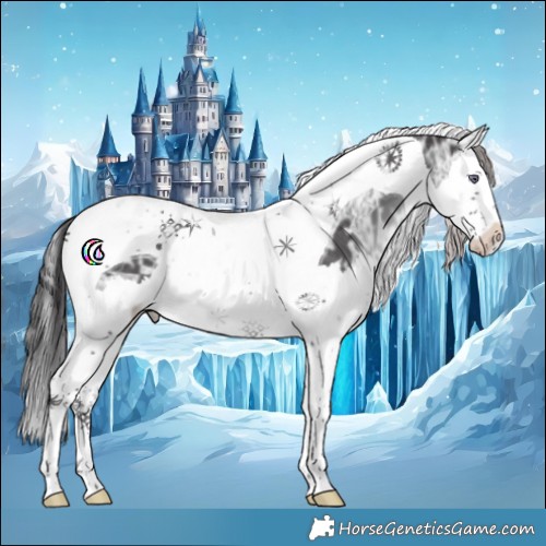 Horse Color:Smoky Black Chinchilla Ice Splash Tobiano