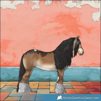 Horse Color:Gray Liver Red Dun Tobiano