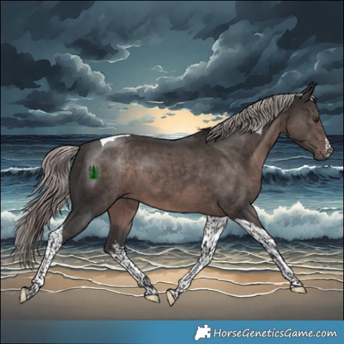 Horse Color:Platinum White Spotted Liver Chestnut Tobiano 