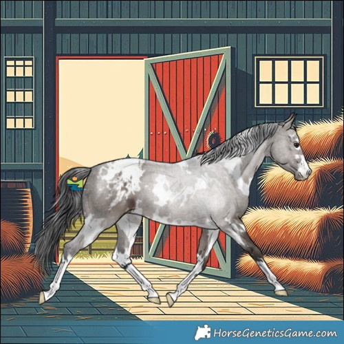 Horse Color:White Spotted Brown Dun Varnish 