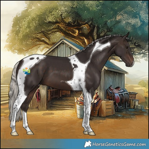 Horse Color:Silver Brown Tobiano 