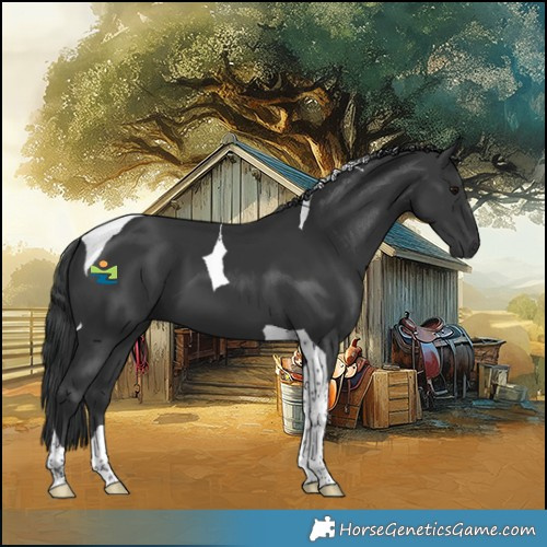 Horse Color:Black Tobiano 