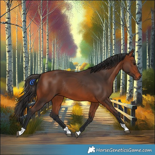 Horse Color:Bay Tobiano Rabicano 