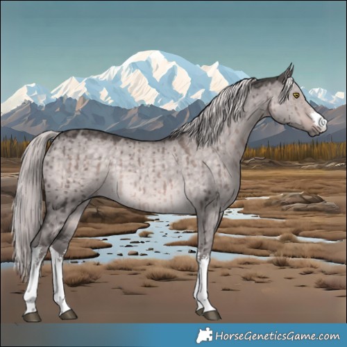 Horse Color:Platinum White Spotted Chocolate Palomino Dun Rabicano Brindle