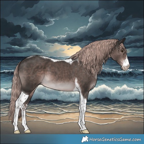 Horse Color:Platinum White Spotted Liver Chestnut Tobiano 