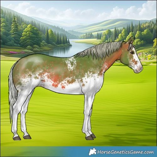 Horse Color:Watercolor White Spotted Silver Brown 