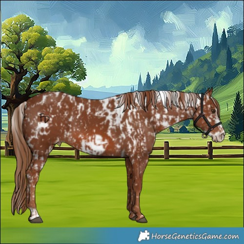 Horse Color:Chestnut Skewed Appaloosa  and Chestnut Frame Skewed Appaloosa 
