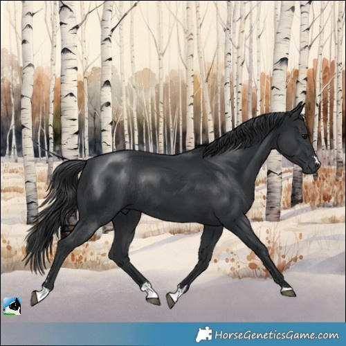 Horse Color:Black Rabicano 