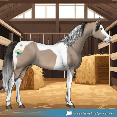 Horse Color:Bay Dun Splash Tobiano 