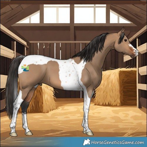 Horse Color:Bay Dun Tobiano 