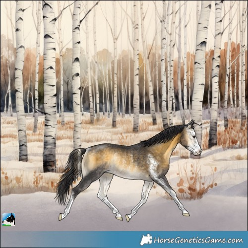 Horse Color:Buckskin Onyx Sabino Rabicano