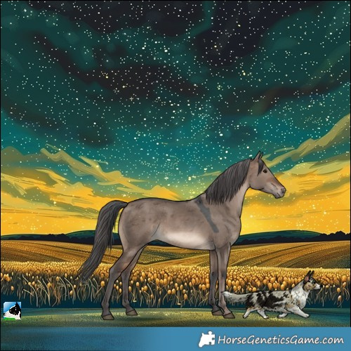 Horse Color:Brown Dun Merle