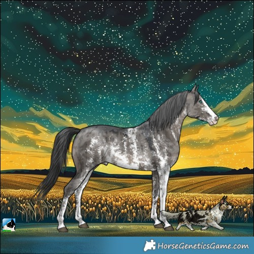 Horse Color:Grullo Merle Sabino Splash Rabicano Brindle