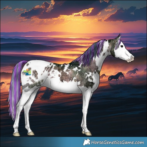 Horse Color:Painted Watercolor White Spotted Brown Ice Onyx Splash Blanket 