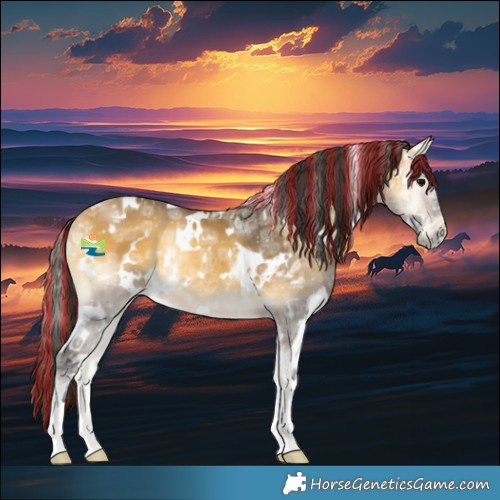 Horse Color:Painted White Spotted Buckskin Ice Onyx Rabicano 
