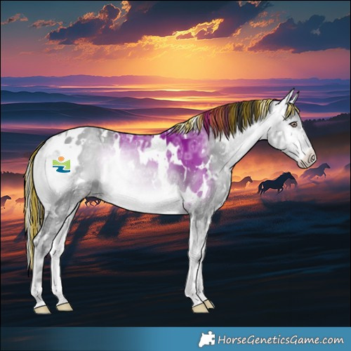 Horse Color:Painted White Spotted Buckskin Chinchilla Ice Onyx 