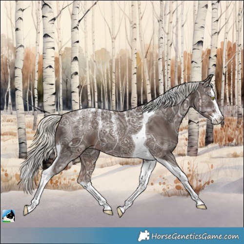 Horse Color:Powder White Liver Chestnut Ice Mushroom Splash Tobiano 