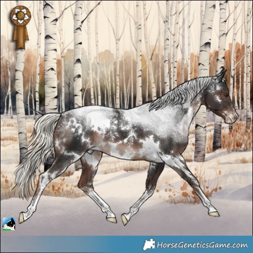 Horse Color:Powder White White Spotted Liver Chestnut Mushroom 