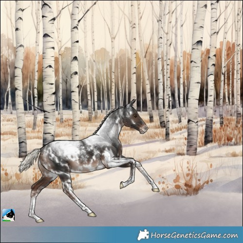 Horse Color:Powder White White Spotted Liver Chestnut Mushroom 