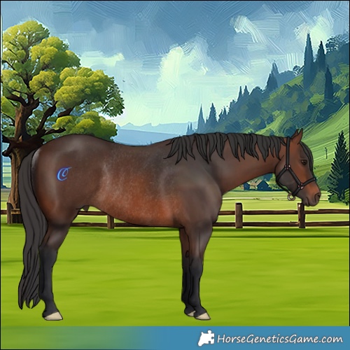 Horse Color:Brown Rabicano 