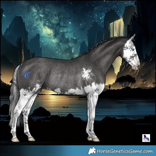 Horse Color:Black Sabino Splash Rabicano 