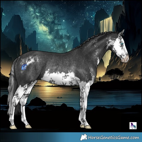 Horse Color:Black Sabino Splash Rabicano 