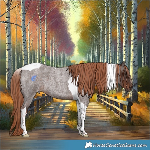 Horse Color:Liver Red Roan Tobiano 
