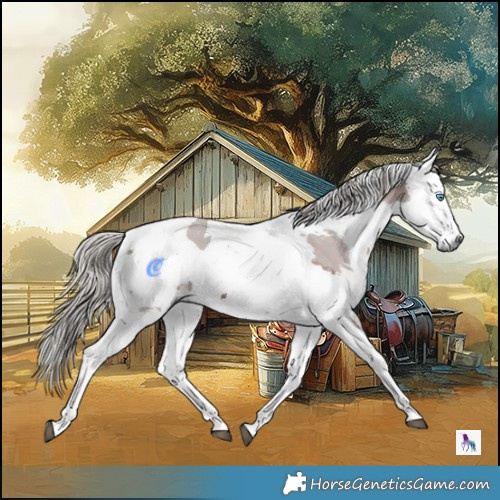Horse Color:Silver Brown Harlequin Merle Tobiano 