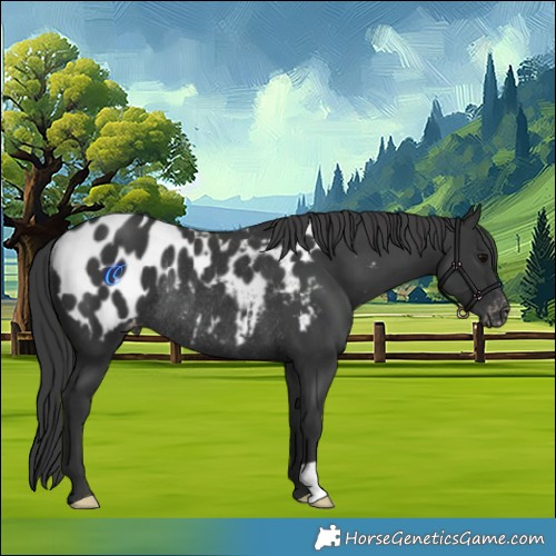 Horse Color:Black Appaloosa Rabicano 