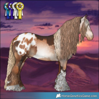 Horse Color:Liver Chestnut Tobiano Varnish  and Gray Gold Champagne Tobiano Blanket 