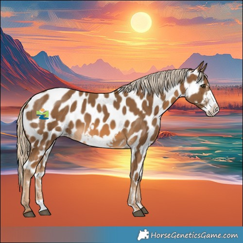 Horse Color:Chocolate Palomino Frame Near Leopard 