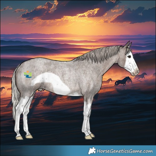 Horse Color:Silver Blue Roan Splash Frame Appaloosa Rabicano 