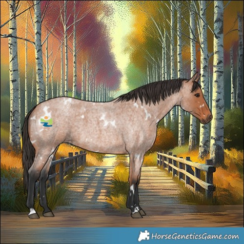 Horse Color:White Spotted Bay Roan 