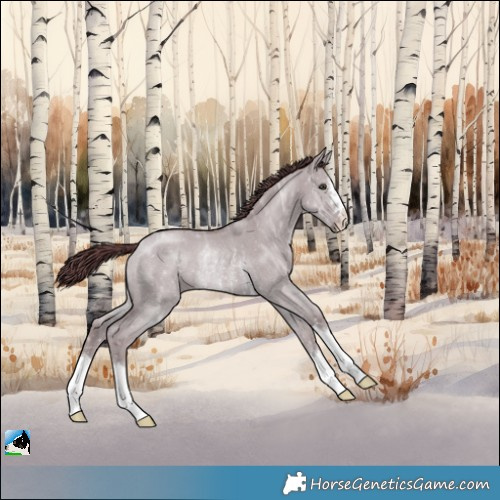 Horse Color:Chocolate Grullo Chinchilla Ice Rabicano 