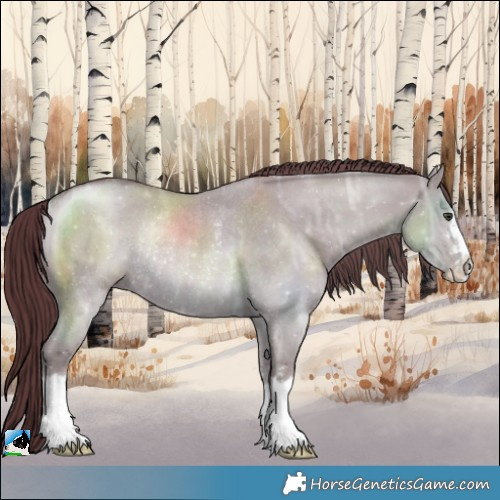 Horse Color:Chocolate Grullo Chinchilla Ice Rabicano 