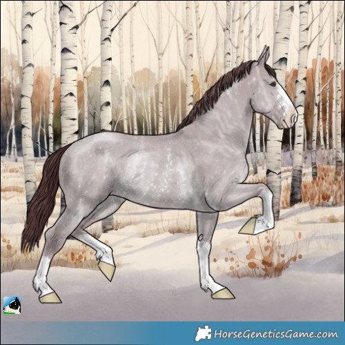 Horse Color:Chocolate Grullo Chinchilla Ice Rabicano
