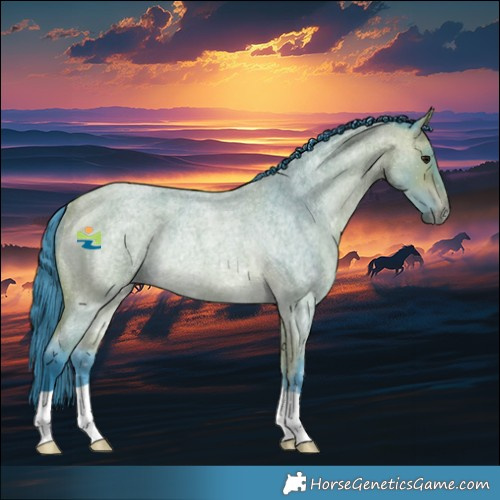 Horse Color:Watercolor Bay Roan Rabicano 
