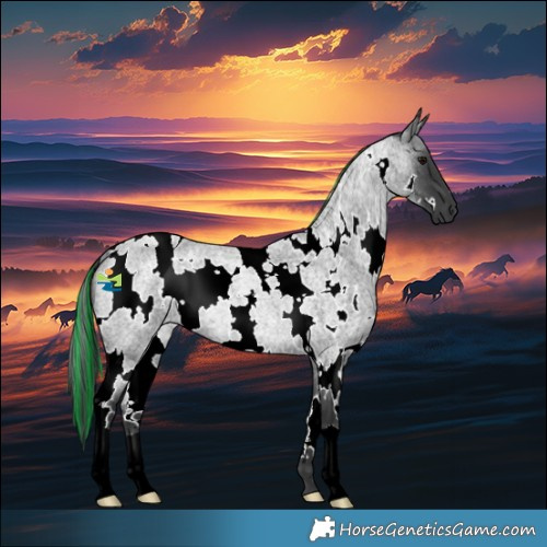 Horse Color:Painted White Spotted Blue Roan Rabicano 