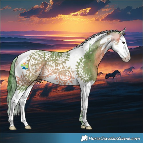 Horse Color:Watercolor Bay Splash Tobiano Rabicano 